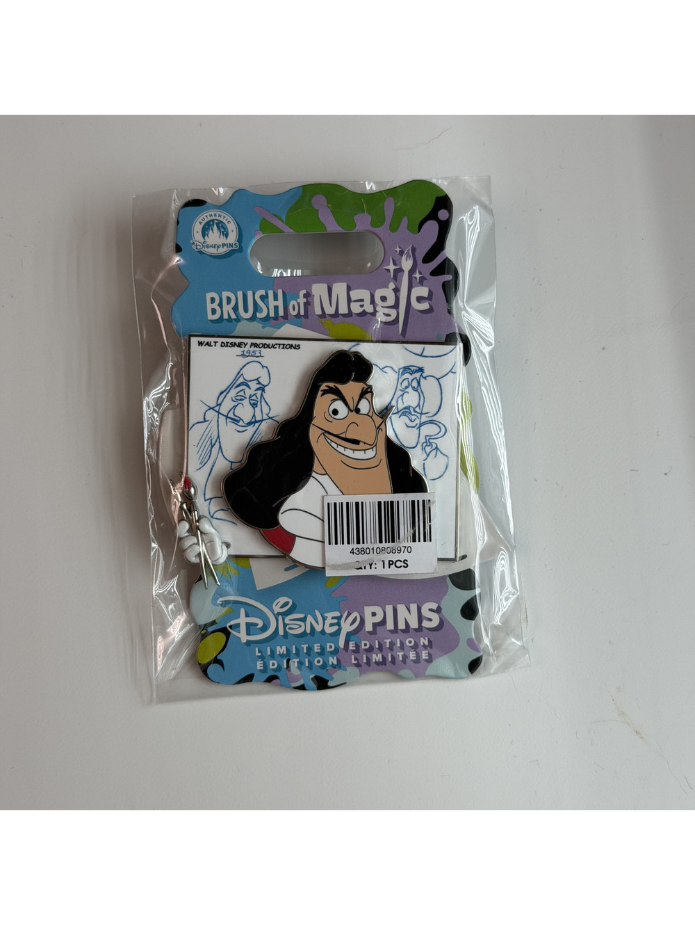 Disney Parks 2026 Brush of Magic Pin Captain Hook Peter Pan LE 3750